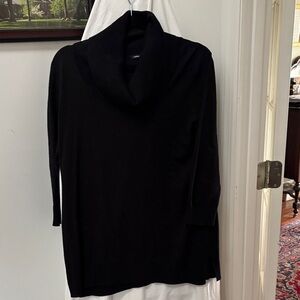 Soft, basic cowl neck, black ,3/4  length sleeve sweater